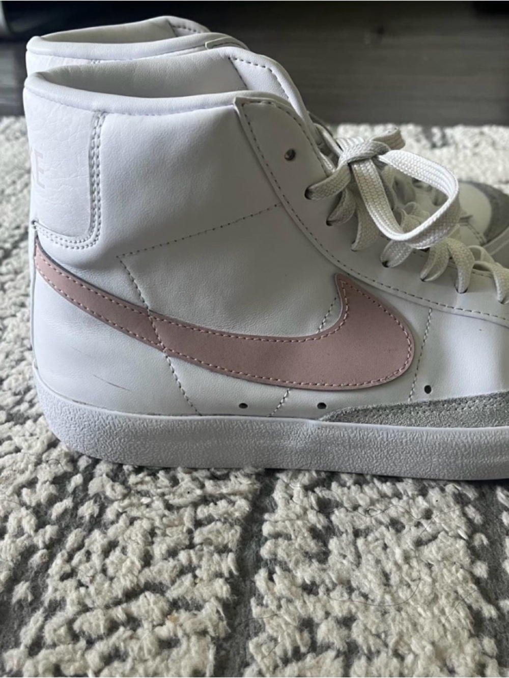 Nike Women’s Blazers - White with Pink Swoosh